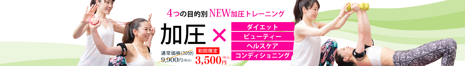 ４つの目的別NEW加圧トレーニング